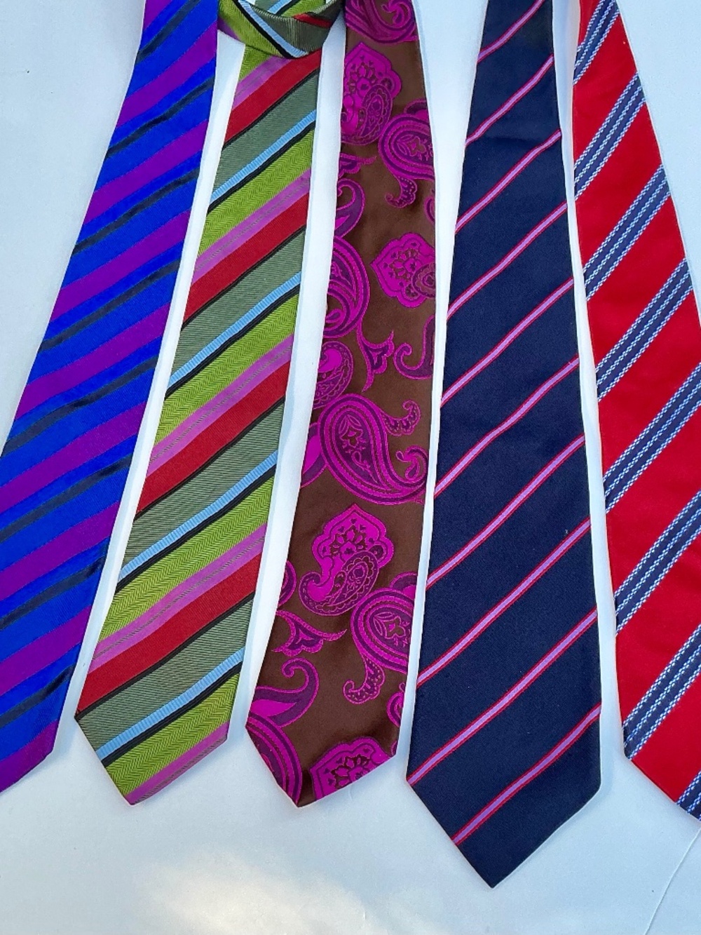 ETRO Milano lot of 5 classic 4 all silk ties & one wool &silk Made in Italy 🇮🇹